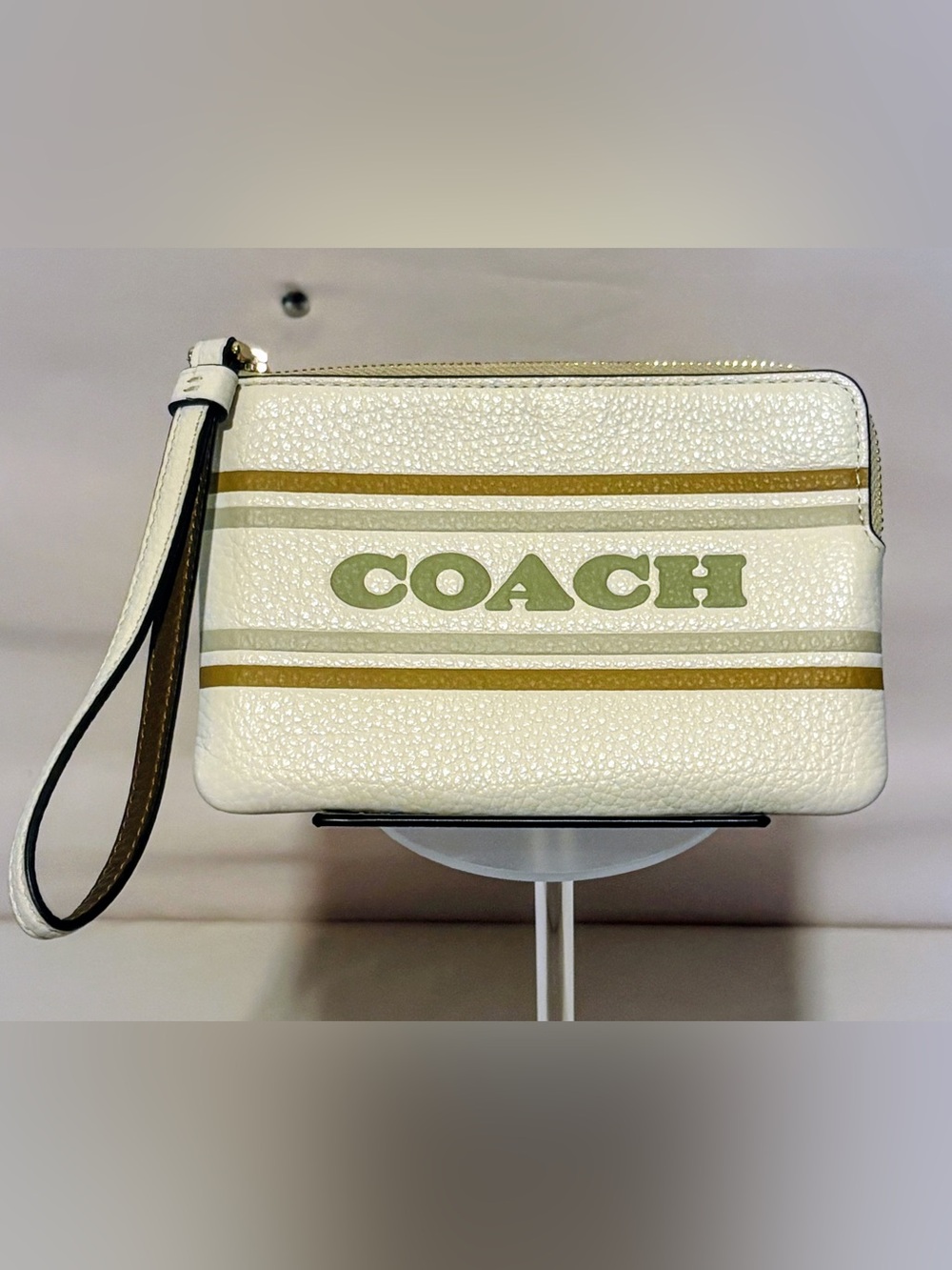Coach Chalk Colorway Corner Zip Wristlet
